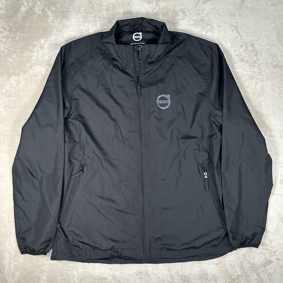Volvo Black Windbreaker Rain Jacket Official Lightweight Men's Size Large - Picture 1 of 9